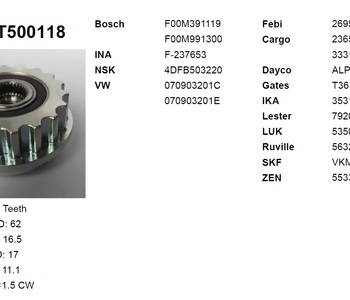 {DepartmanAdi} / KASNAK RULMANLI 18PK F237653 BOSCH 070903201C  VW TRANSPOERTER T5 TOUAREG CAREVELLE MULTİVAN Z5533 {Ozet}