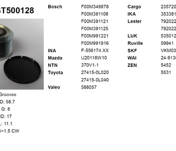 {DepartmanAdi} / KASNAK RULMANLI 7PK F556174 BOSCH FORD TRANSİT V347 V348 TOURNEO CUSTOM RANGER TOYOTA HİLUX KSN91307 {Ozet}