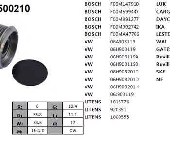 {DepartmanAdi} / KASNAK RULMANLI 6PK F920851 BOSCH AUDİ A4 A5 A6 Q3 Q5 VW TRANSPORTER AVANT  {Ozet}