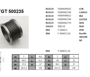 {Katagori} / KASNAK RULMANLI 7PK F560671 BOSCH MİTSUBİSHİ CANTER PRESTİJ Z5599 KAS91341 OAP7264 GMP-4670235 