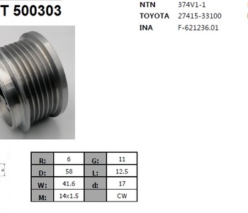 {Katagori} / KASNAK RULMANLI 6PK F355251 F621236 NİPPONDENSO 6PK TOYOTA AURİS COROLLA YARİS 1.4 D4D 