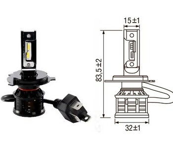 {Katagori} / LED 12V 24V H4 AMPUL 6000K LED BEYAZ ARKASI FANLI COB LED  2 NESİL 