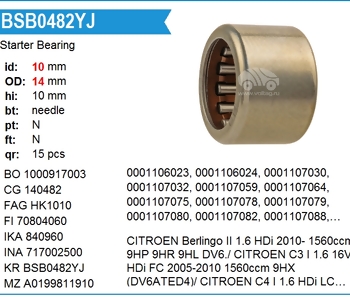 {DepartmanAdi} / MASURA RULMAN 10*14*10 HK1010 VALEO TİP VW SEAT AUDİ SKODA   {Ozet}