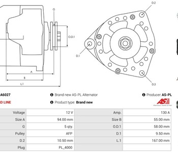 {Katagori} / ALTERNATÖR 12V 130A NİPPONDENSO TİP IG-L-S-DFM TOYOTA COROLLA AVENSİS VERSO PREVİA RAV4 A6027 