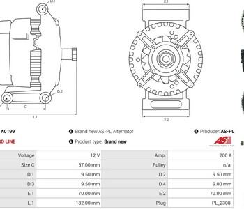 {Katagori} / ALTERNATÖR 12V 200A BOSCH TİP L-DFM VİTO  MERCEDES SPRİNTER 906 VİANO W639 A0199  