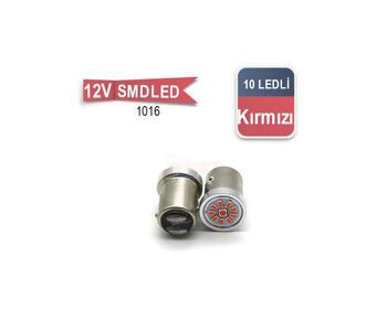 {DepartmanAdi} / LED 12V 1016 AMPUL 21W-5W KIRMIZI     10 LEDLİ AD {Ozet}
