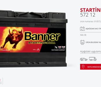 {DepartmanAdi} / AKÜ 12V 72A STARTİNG BULL    BANNER 57212 BNR054 {Ozet}