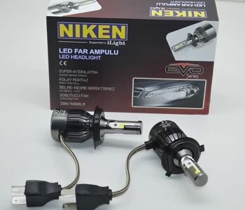 {DepartmanAdi} / LED 12V H4 AMPUL 6000K LED BEYAZ ARKASI FANLI COB LED EVO SERİ {Ozet}