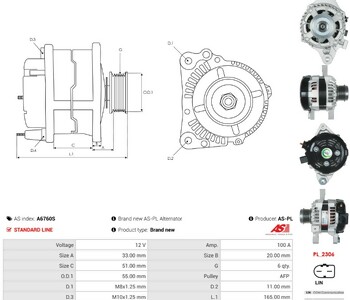 {DepartmanAdi} / ALTERNATÖR 12V 100A NIPPONDENSO TİP VW SOKET LIN  TOYOTA CORALLA 1.6 RAV4 2.0 4WD  A6760S {Ozet}