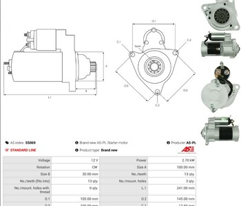 {DepartmanAdi} / MARŞ MOTORU 12V 13D 2.0KW MİTSUBİSHİ TİP YALE FORKLİFT SUMİTOMO FORKLİFT HYSTER FORKLİFT S5069 {Ozet}