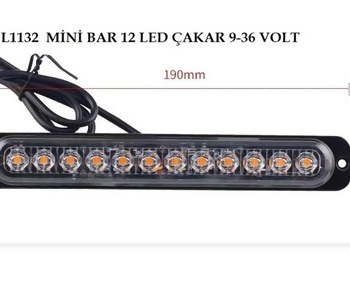 {Katagori} / ÇAKAR LAMBA 9V 36V 12 LEDLİ SARI DÜZ VE ÇAKAR MİNİ BAR LED  
