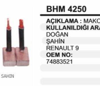 {Katagori} / KÖMÜR TAŞIYICI MAKO TİP JSX21-22 74883521 FI1221 BHM4250 TOFAŞ DKŞ ŞAHİN 