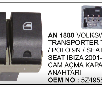{DepartmanAdi} / CAM KALDIRMA ANAHTARI ÇİFTLİ SOL 4 FİŞLİ VW TRANSPOERTER T5 SGR25217 WIN33816 AN1880 KXVW01B16 {Ozet}