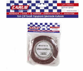 {Katagori} / ÇİFT TARAFLI BANT 15MM*5MT SİLİKONLU  POŞETLİ 