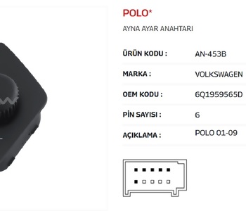 {Katagori} / AYNA ANAHTARI AYARLI VW POLO 02-05  KOBE VW552 AN453B  