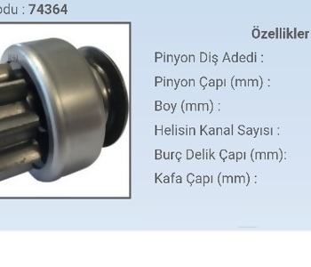 FORM-74364 MARŞ DİŞLİ{TOYOTA COROLLA AURİS YM D4D} 9D NİPPONDENSO TİP  WIN151843    Z1843 F74364 