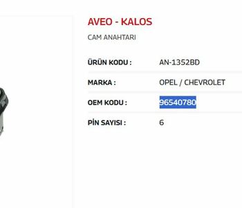 {DepartmanAdi} / CAM KALDIRMA ANAHTARI ÇİFTLİ 6 FİŞLİ CHEVROLET AVEO KALOS  AN1352BD {Ozet}