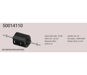{DepartmanAdi} / KALORİFER MOTORU 24V ÇİFT MİLLİ  --233MM-- {Ozet}
