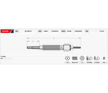 {DepartmanAdi} / KIZDIRMA BUJİSİ 11V B96-B21.5  GJ55MI GJ56 PM75 PM161 HYUNDAİ H100 H1 STAREX 2.5 YM  {Ozet}