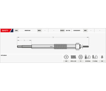BORG-PM163 KIZDIRMA BUJİSİ 23V B130-B26  GJ49MI-PM163-502091-0250202091-MİTSUBİSHİ CANTER 659 YM 444 EM 449 EM 