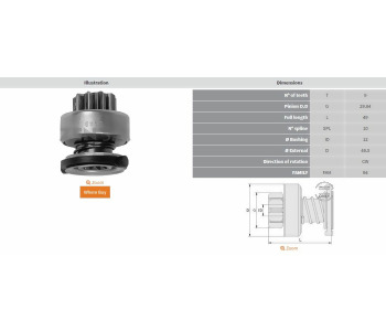 {Katagori} / MARŞ DİŞLİ 9D BOSCH TİP BMW BRAVA MAREA FORD BMW TOYOTA AURİS   F53637 Z997  SDR1045 