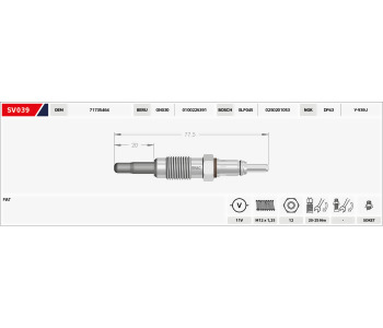 {DepartmanAdi} / KIZDIRMA BUJİSİ 11V B76-B20  GX91 01002226391  DOBLO PALİO PUNTO STRADA 1.9  {Ozet}