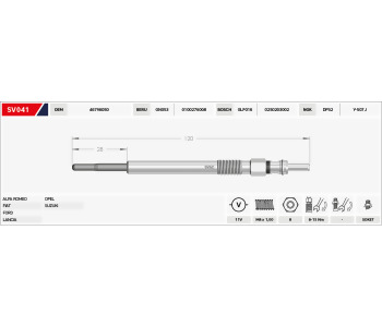 {Katagori} / KIZDIRMA BUJİSİ 11V B120-B28  GX4119-GX1119 DOBLO 1.3 MULTİJET 1.3 FİORİNO FORD KA 1.3 SWİTH 1.3  