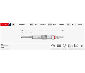 {DepartmanAdi} / KIZDIRMA BUJİSİ 4.4V B97.5-B24  GX2096-GE110  DACİA SANDERO 1.5  MEGAN 3  1.5DCİ  {Ozet}