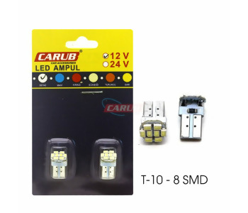 {DepartmanAdi} / LED 12V DİPSİZ AMPUL 5W T10 BEYAZ     8 LEDLİ  CARUB {Ozet}