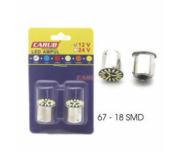 CARUB-BR0403001 LED AMPUL 12V 67 18 LEDLİ BEYAZ        AD 