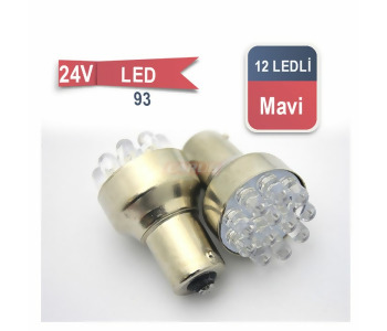 {Katagori} / LED 24V 93 AMPUL 21W MAVİ     12 LEDLİ     CARUB      