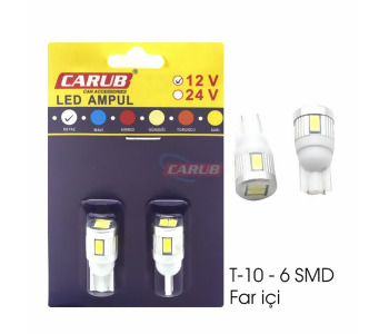 {DepartmanAdi} / LED 12V DİPSİZ AMPUL 5W T10 BEYAZ     6 LEDLİ {Ozet}
