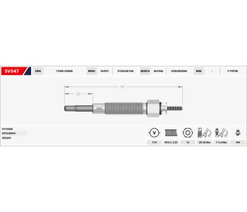 {Katagori} / KIZDIRMA BUJİSİ 12V B96-B22  GJ55MI GJ56 PM75 PM161 HYUNDAİ H100 EM H1 STAREX 2.5 YM  