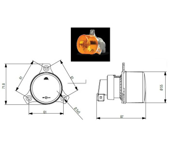 {DepartmanAdi} / SİNYAL LAMBA YUVARLAK SARI FORD CARGO OTOKAR TEMSA BMC PROF   1070M080 12962 13081 11032D {Ozet}