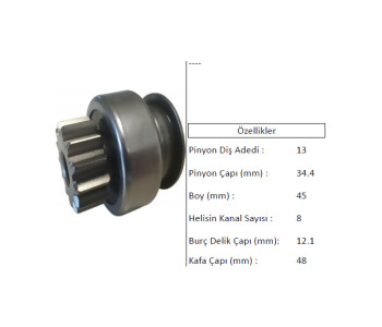 {Katagori} / MARŞ DİŞLİ 13D MİTSUBİSHİ TİP PEUGEOT  CİTROEN C4 C5 PJ206 KANGO CLİO 1.5 F61188 Z1774 PG6070  