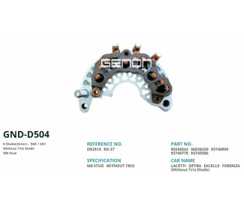{Katagori} / DİYOT TABLASI DELCO TİP L-M8 CHEVROLET DAEWOO SUZUKİ SWİFT 1.6 RD39  DR  REC  GNRD9007-GNDD504  
