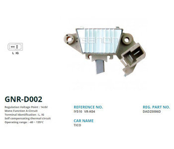 {Katagori} / KONJEKTÖR 12V ISKRA MANDO DELCO TİP L-IG KİA TİCO DAWEO DAMAS VRK04 IY510 GNRD002-GNR8028  GA431 K04 