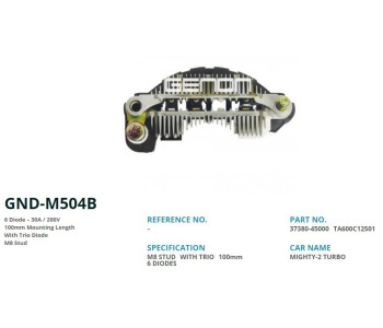 {DepartmanAdi} / DİYOT TABLASI MİTSUBİSHİ TİP 100MM  R-M8  8 DİYOT HYUNDAİ CANTER 659 YM RM157 IMR10096 REC599B  M157 {Ozet}