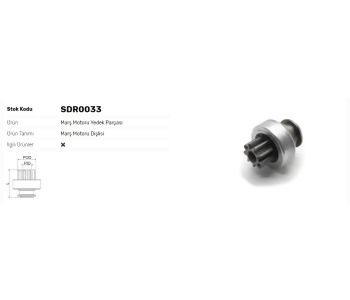 {DepartmanAdi} / MARŞ DİŞLİ 9D LUCAS TİP ANADOL EM    Z1598  SDR0033 {Ozet}