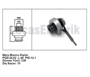 {Katagori} / MARŞ DİŞLİ 10D LUCAS TİP FORD ESCORT  TMB167  54291911   F42370   Z823  SDR0010 