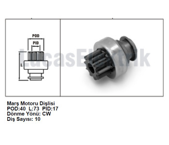 {Katagori} / MARŞ DİŞLİ 10D LUCAS TİP MF LEYLAND TRAKTÖR EM  5*6725 TMB105  F42554  Z067  SDR0011 