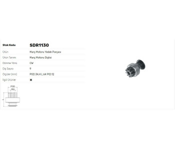 {Katagori} / MARŞ DİŞLİ 9D BOSCH TİP POMAG HATZ  1*418        Z638  SDR1130 