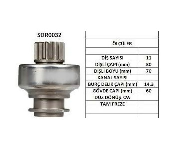 {DepartmanAdi} / MARŞ DİŞLİ 11D LUCAS TİP PEUGEOT J9 DIZEL      Z1599  SDR0032 {Ozet}