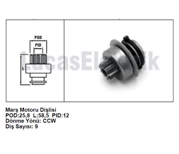 {DepartmanAdi} / MARŞ DİŞLİ 9D BOSCH TİP TERS FREZE VW TRANSPORTER GOLF PASSAT  1*918-921-710-543-544   F52735  Z579 {Ozet}