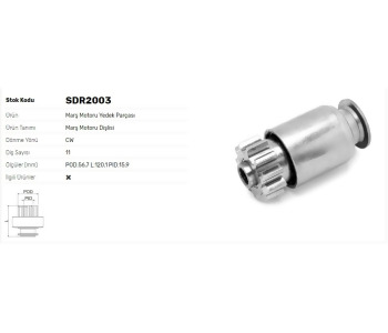 {Katagori} / MARŞ DİŞLİ 11D DELCO TİP CATERPİL   MGD1061      UMD5404  BRD1370110 DWA32602       Z110  SDR2003 