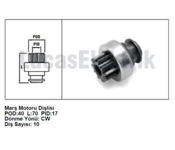 {DepartmanAdi} / MARŞ DİŞLİ 10D LUCAS TİP FORD CARGO MF DOÇ   5*393-139 TMB148  MEA15480   F42545  Z480  SDR0002 {Ozet}