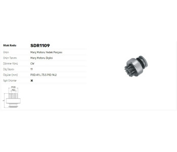 {Katagori} / MARŞ DİŞLİ 11D BOSCH TİP SAME TRAKTÖR MF TRAKTÖR  2*475  6*AD0461 F52865   F52890   Z447  SDR1109  