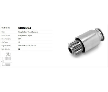 {Katagori} / MARŞ DİŞLİ 12D DELCO TİP CATERPİL İŞ MAKİNASI  4N4517                Z117  SDR2004 