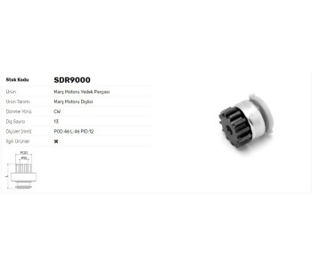 {DepartmanAdi} / MARŞ DİŞLİ 13D MOTOGRAFT TİP FORD TRANSİT V184  106688     Z907  SDR9000 {Ozet}