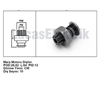 {DepartmanAdi} / MARŞ DİŞLİ 10D BOSCH TİP FORD TANUS ESCORT  1*429   F53613     Z222  SDR1021 {Ozet}
